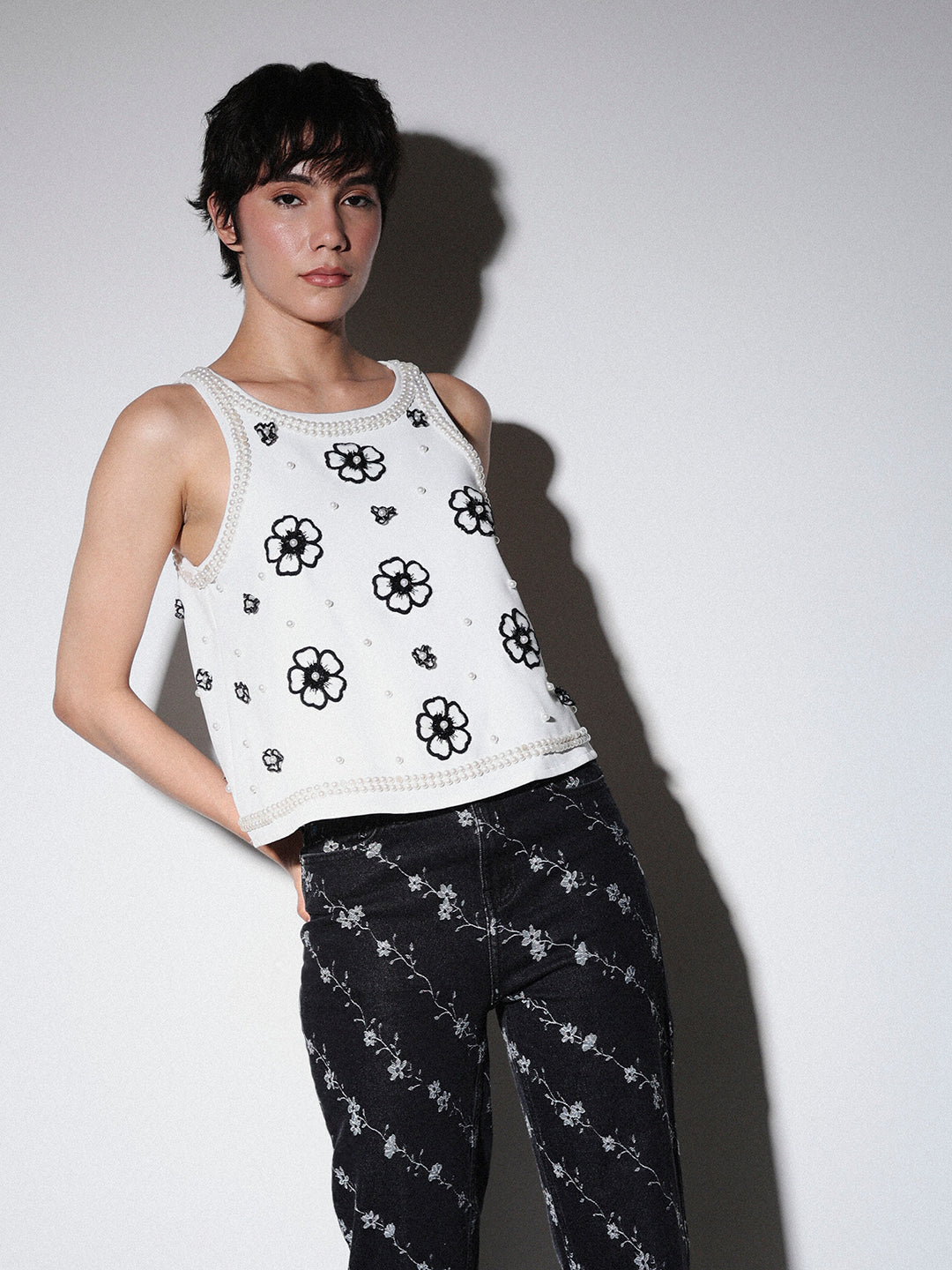 STUDIO Pearl Embellished Top