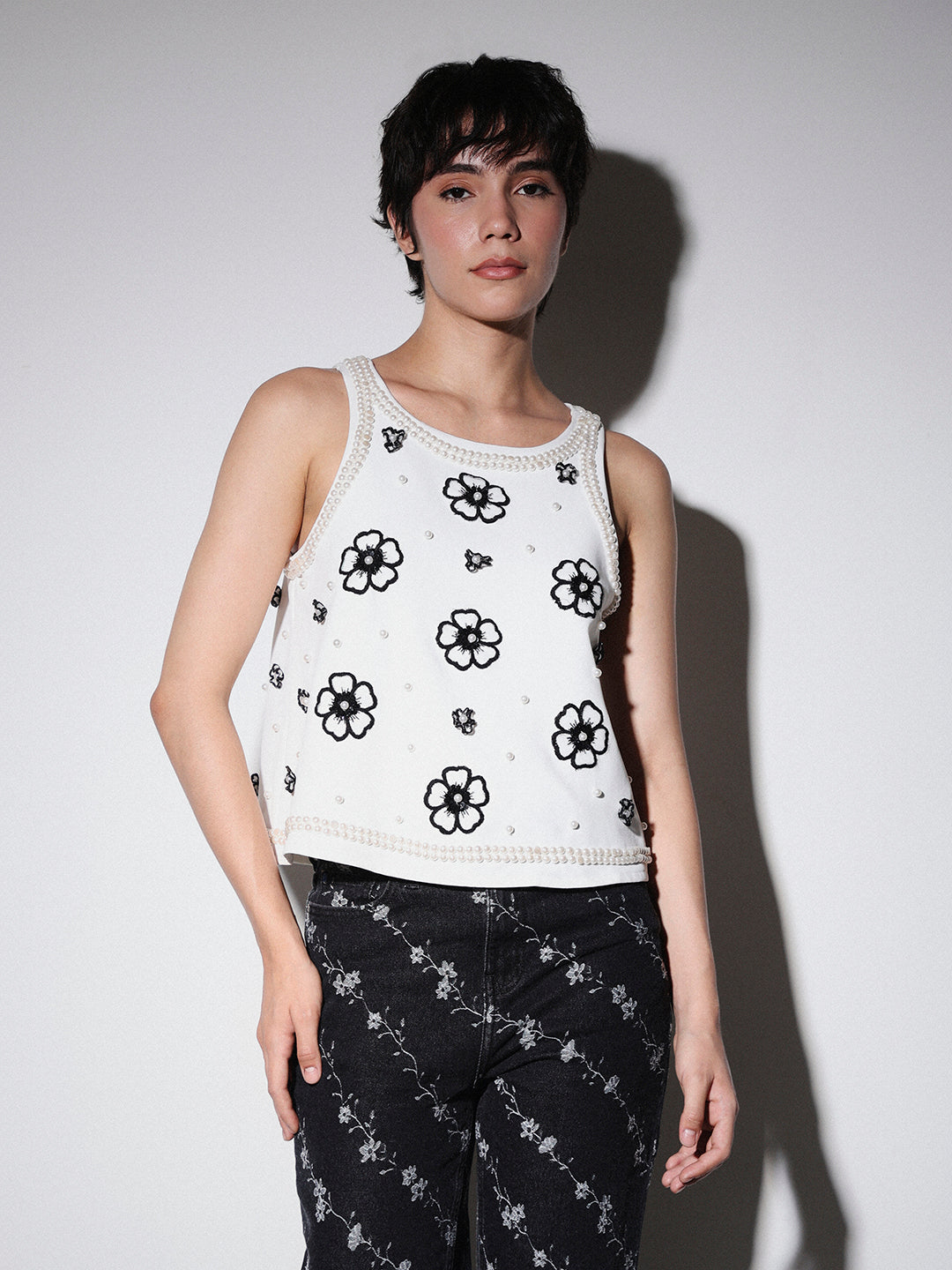 STUDIO Pearl Embellished Top