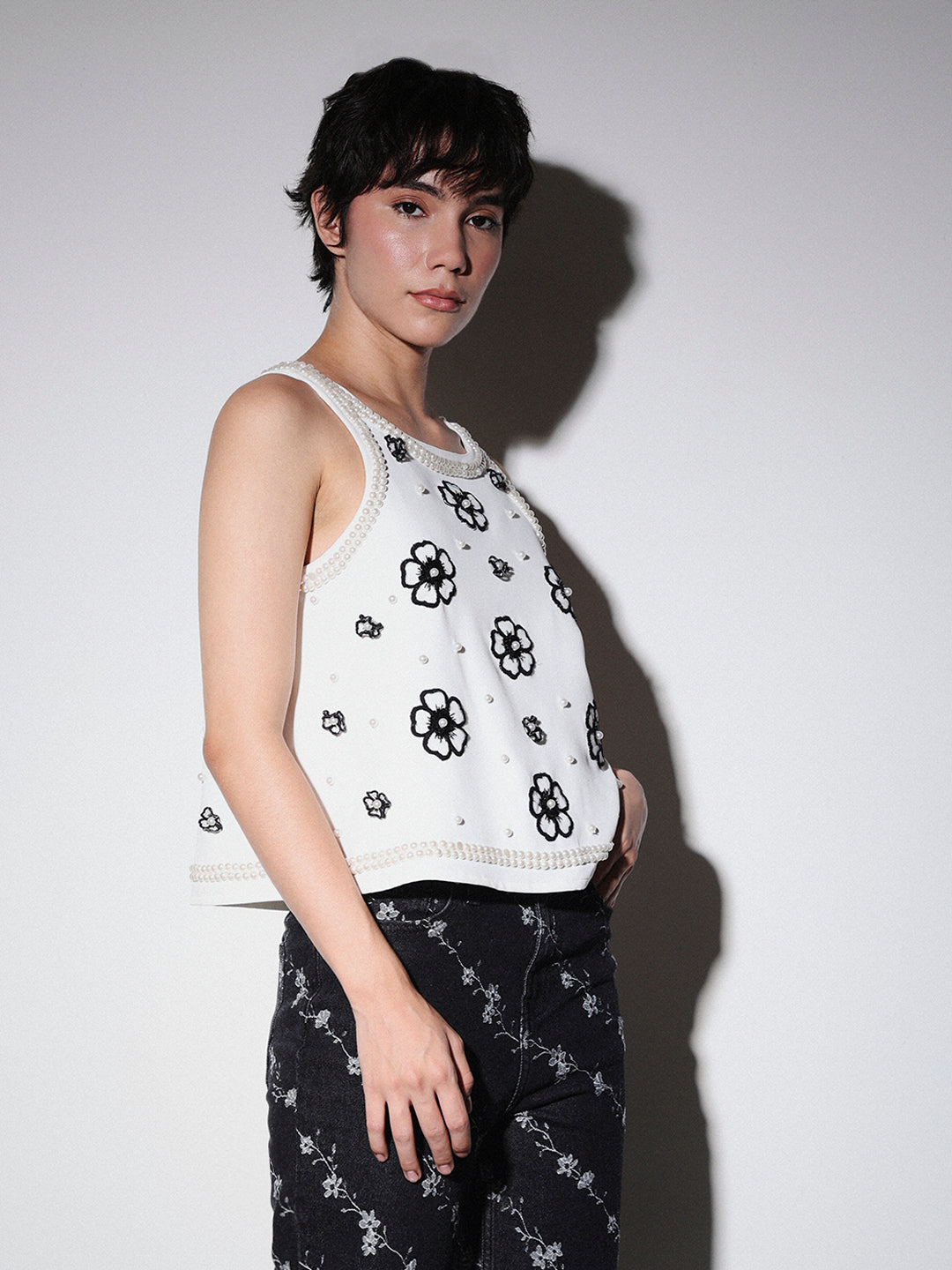 STUDIO Pearl Embellished Top