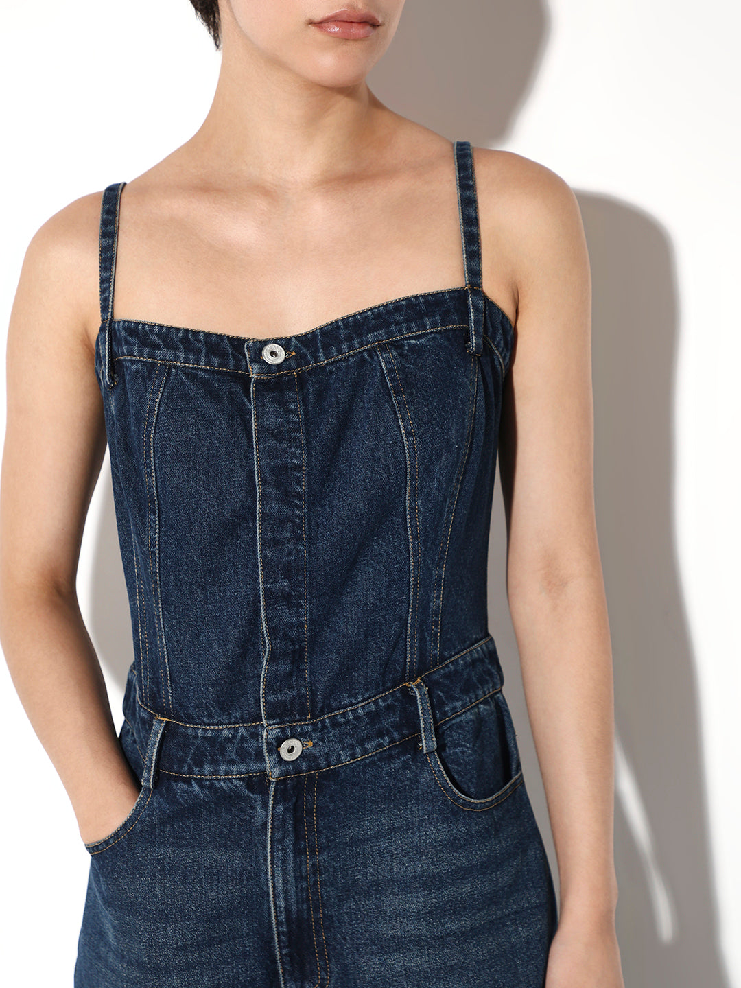Corset Denim Jumpsuit