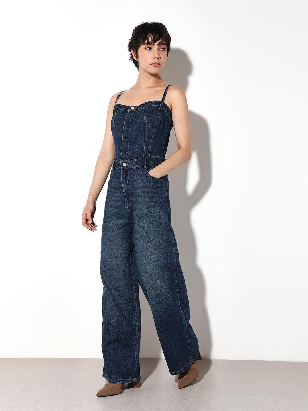 Corset Denim Jumpsuit