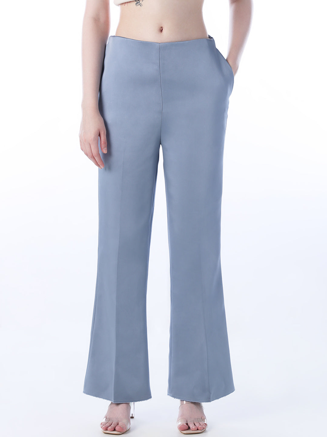 Flared Satin Pants