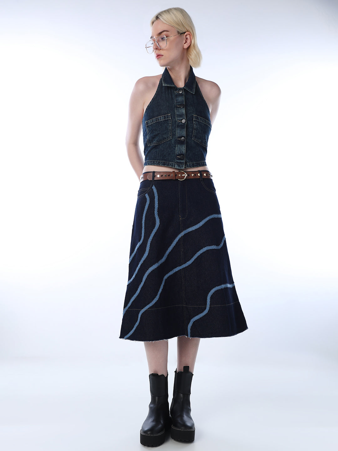 Denim Midi Skirt