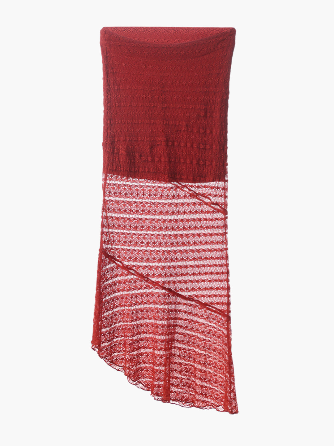 Red Lace Flared Skirt