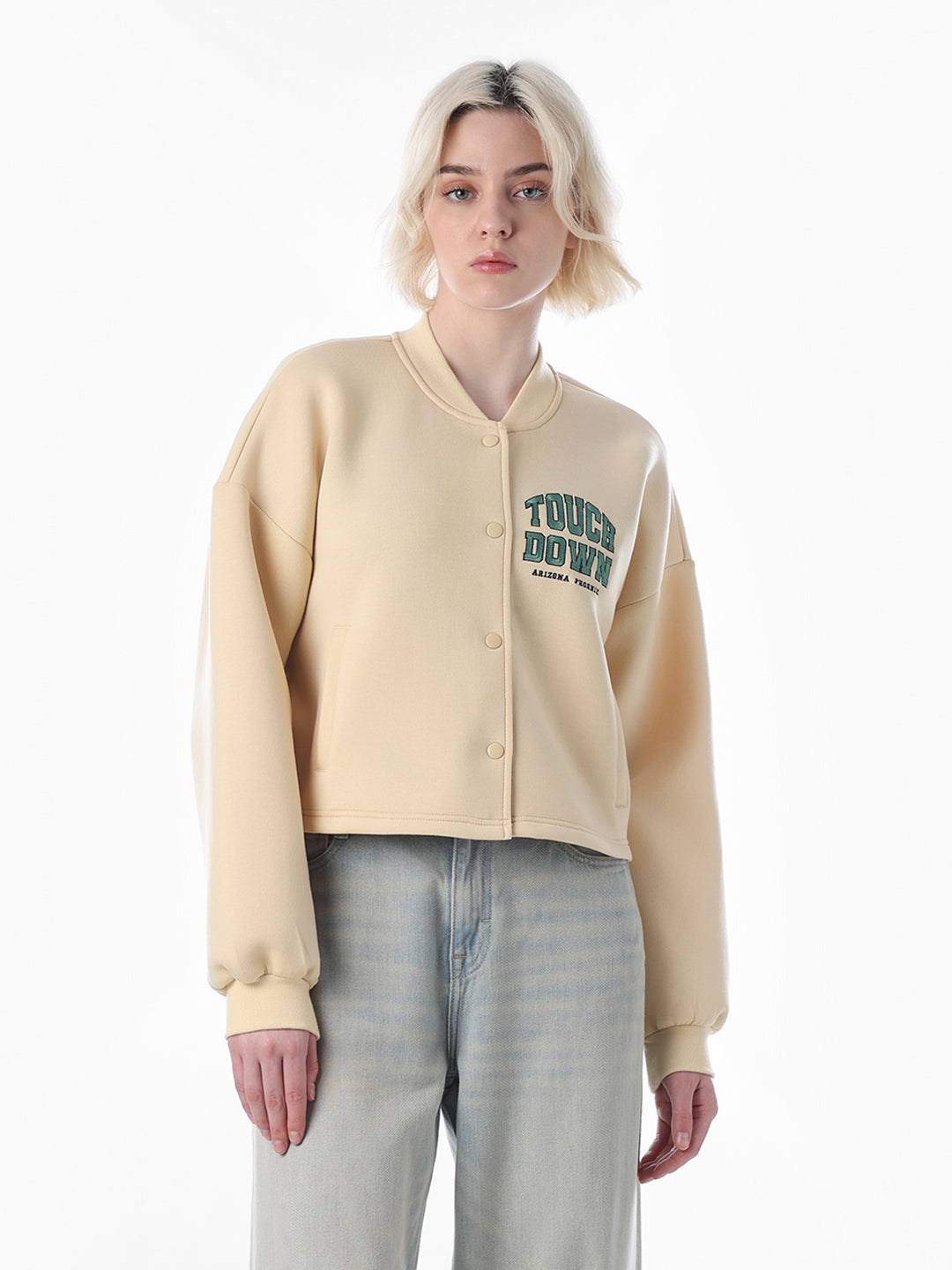 Yellow Varsity Bomber Sweat-Jacket