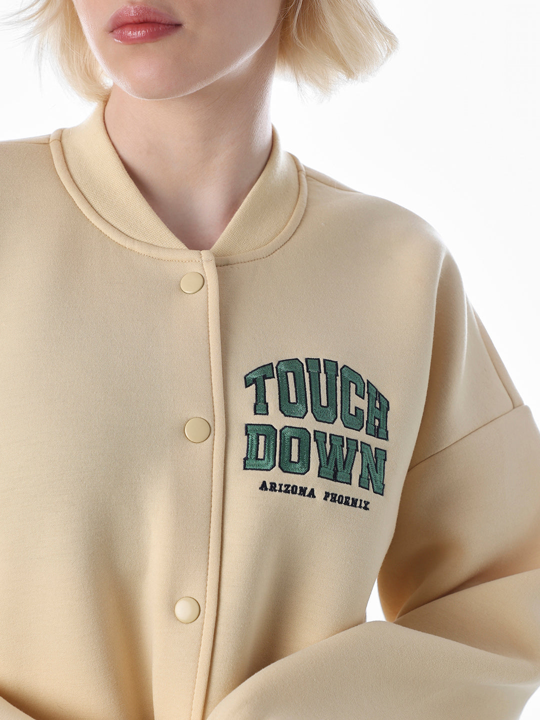 Yellow Varsity Bomber Sweat-Jacket