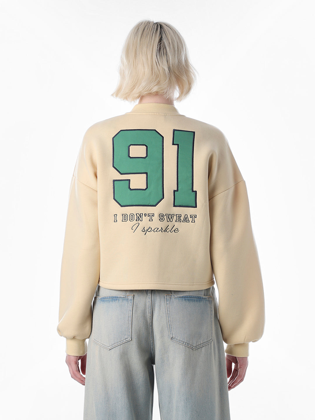 Yellow Varsity Bomber Sweat-Jacket