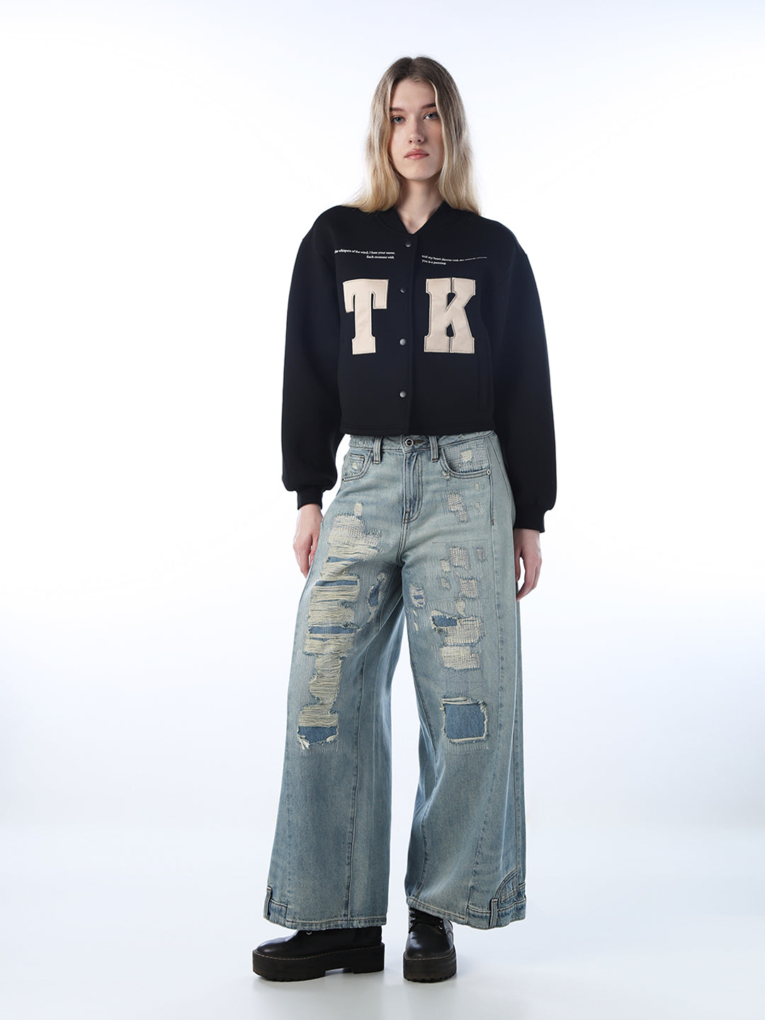 Typographic Print Bomber Jacket