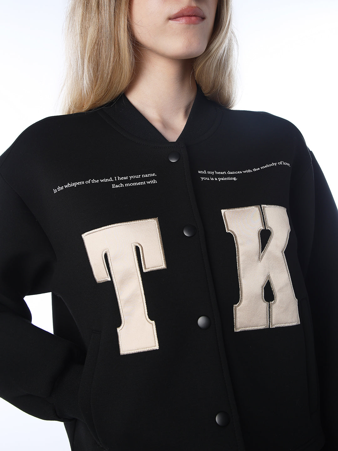 Typographic Print Bomber Jacket