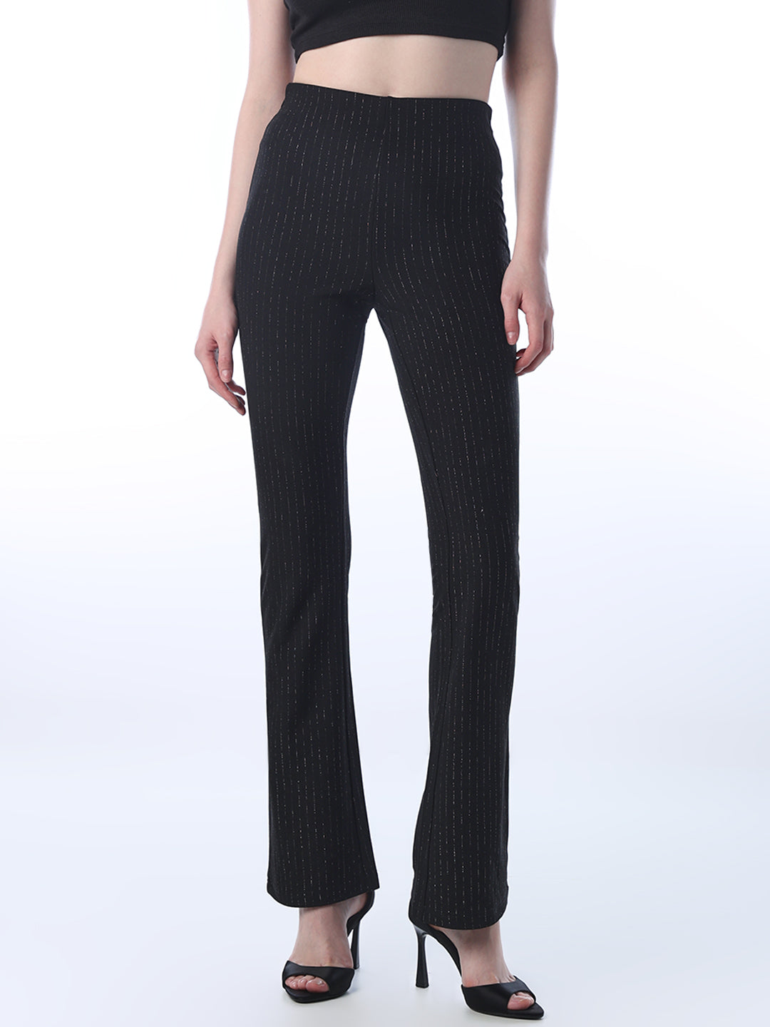 Flared Pinstripe Pants