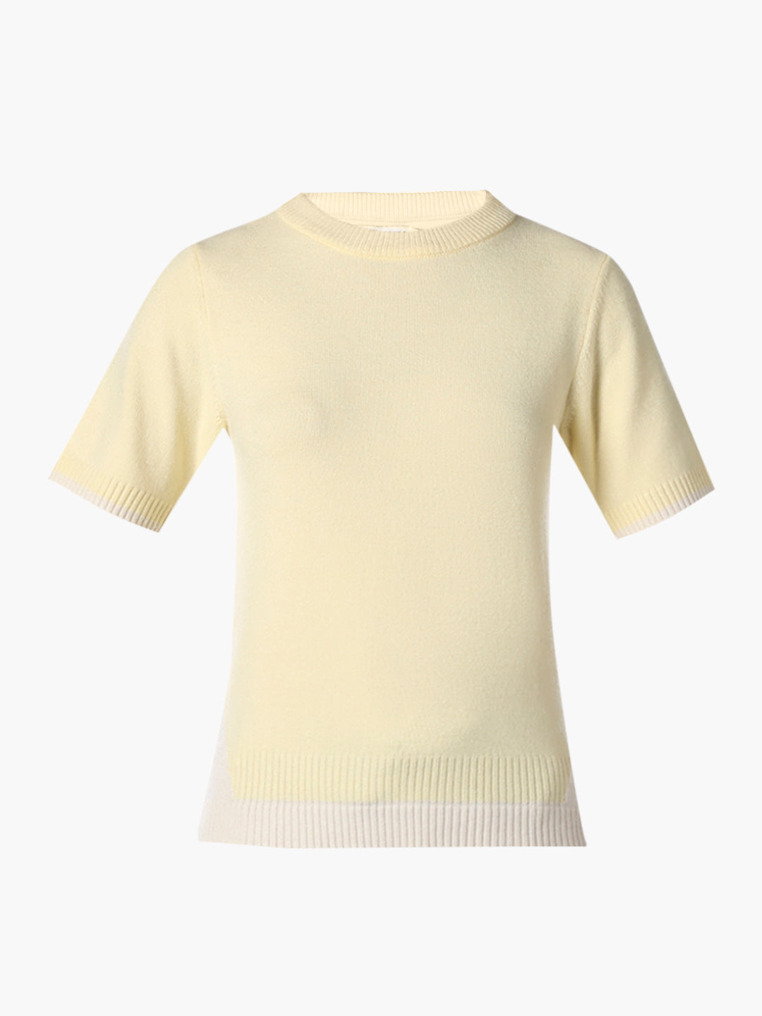 Yellow Fitted Knitted T-shirt
