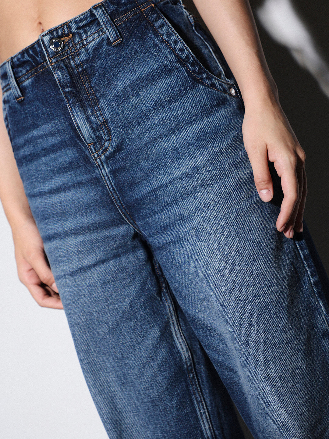 Stud Embellished Straight Fit Jeans