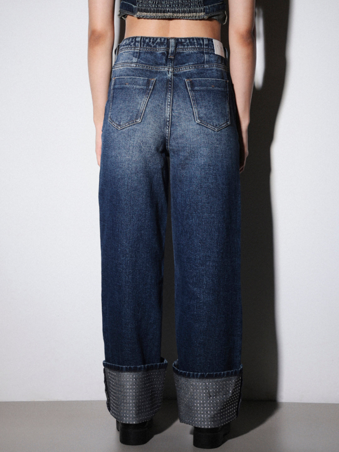 Stud Embellished Straight Fit Jeans