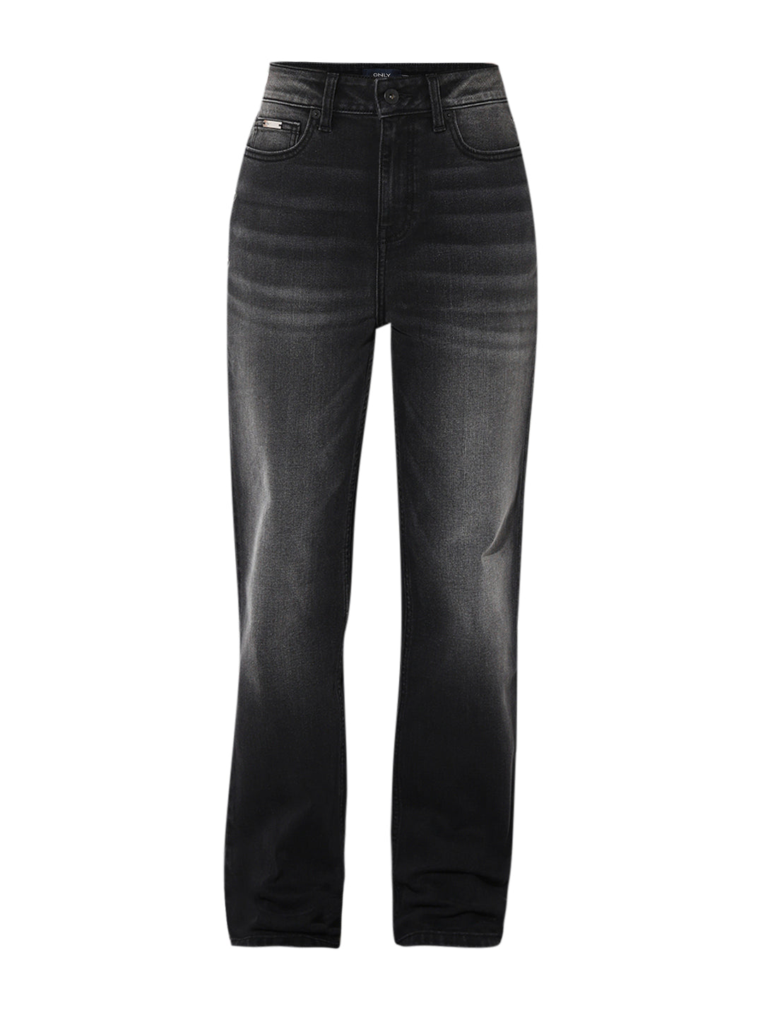 Black Washed Straight Fit Jeans