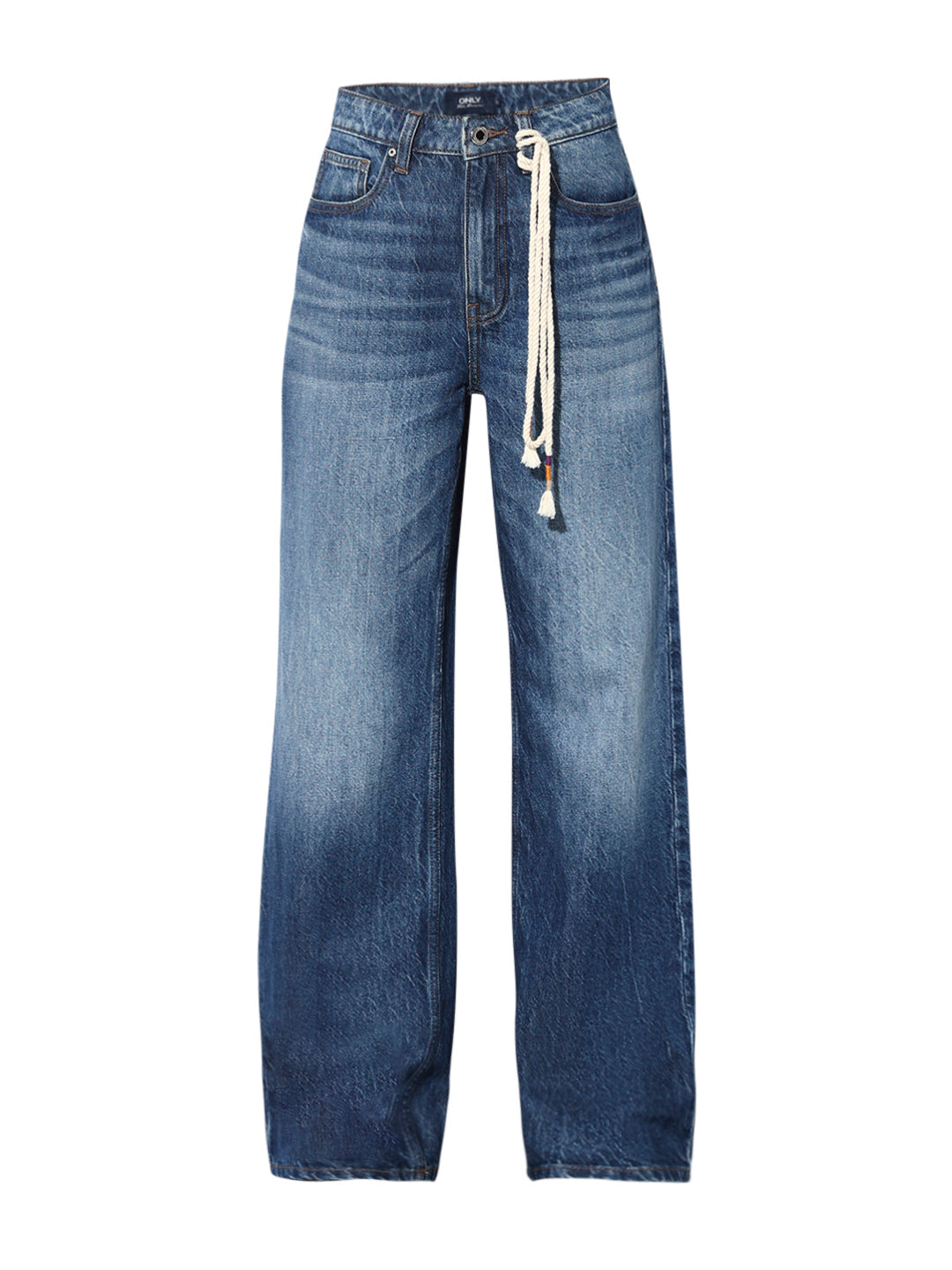 Dark Blue High Rise Wide Leg Jeans