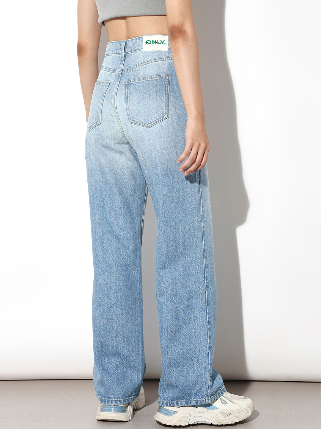 Light Blue High Rise Wide Leg Jeans