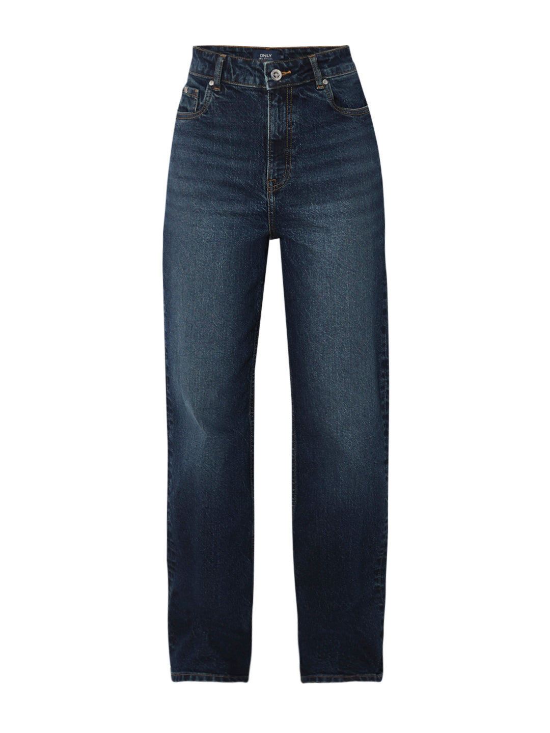 Dark Blue High Rise Straight Fit Jeans