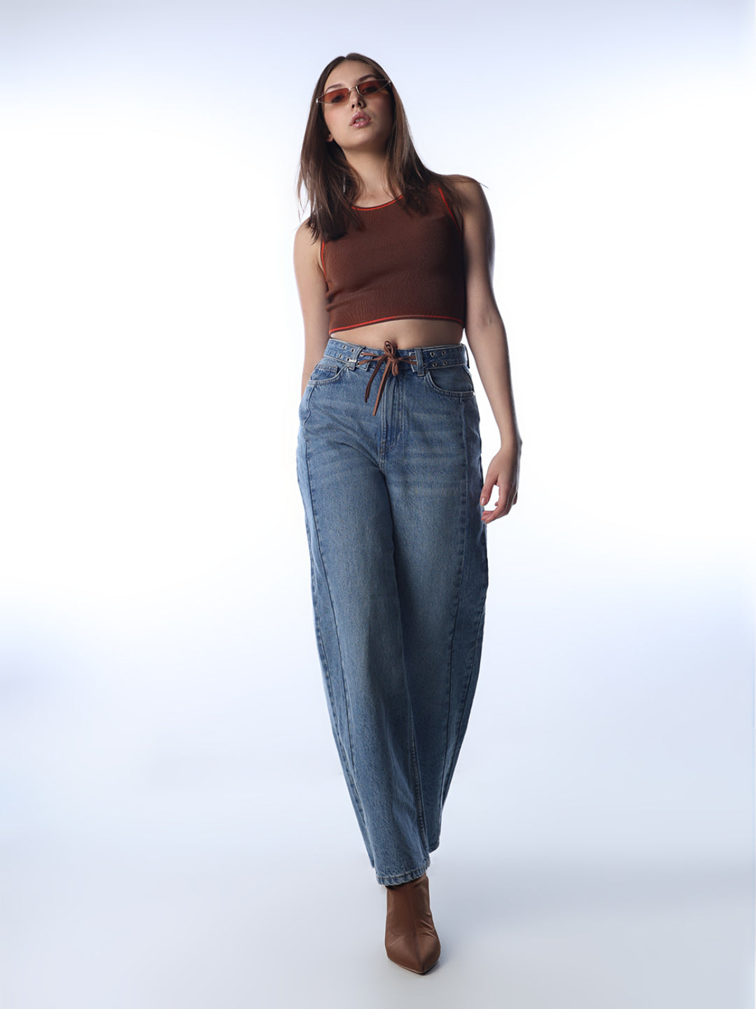 Light Fade High Rise Wide Leg Jeans