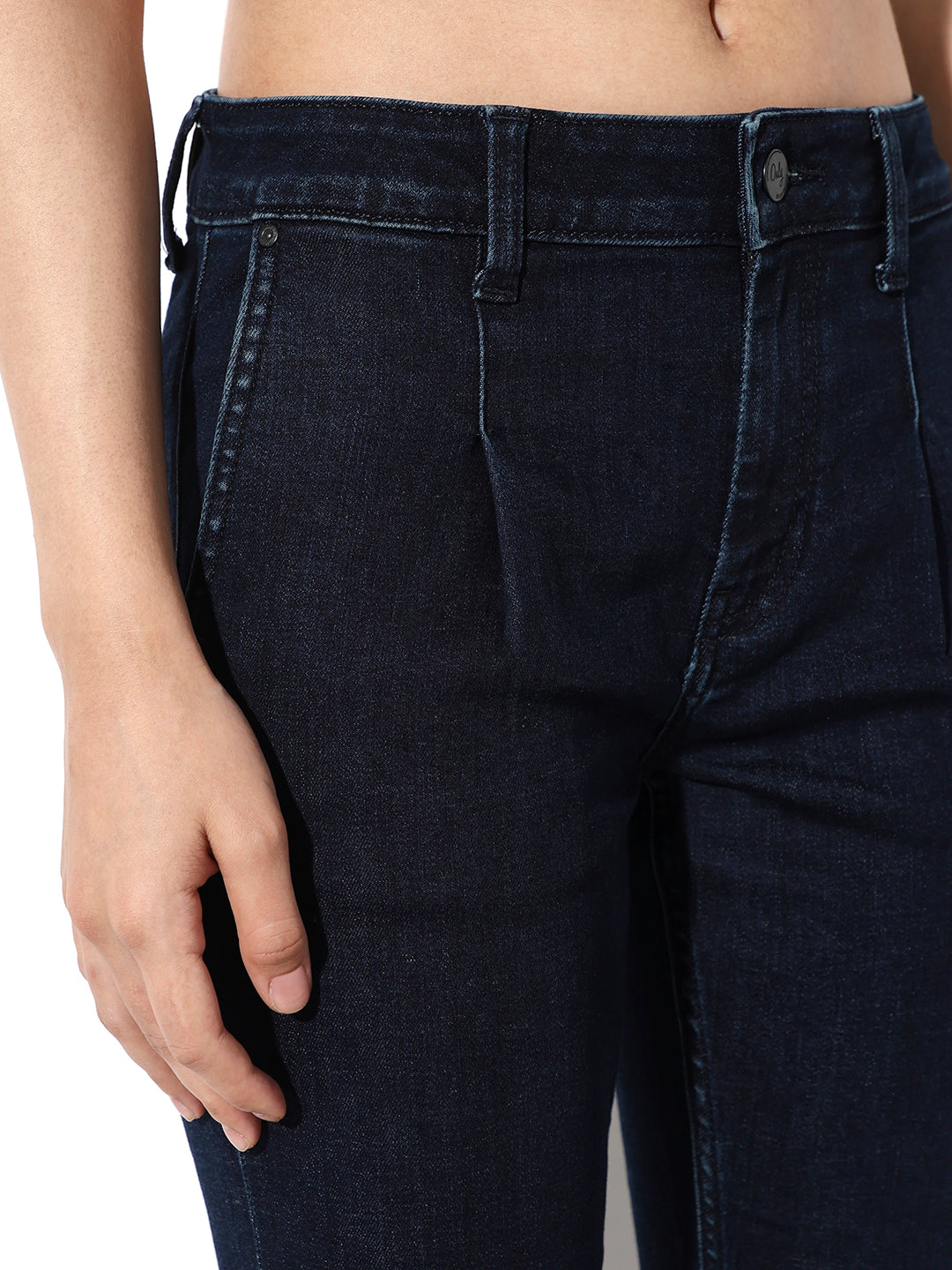 Dark Blue High Rise Flared Jeans