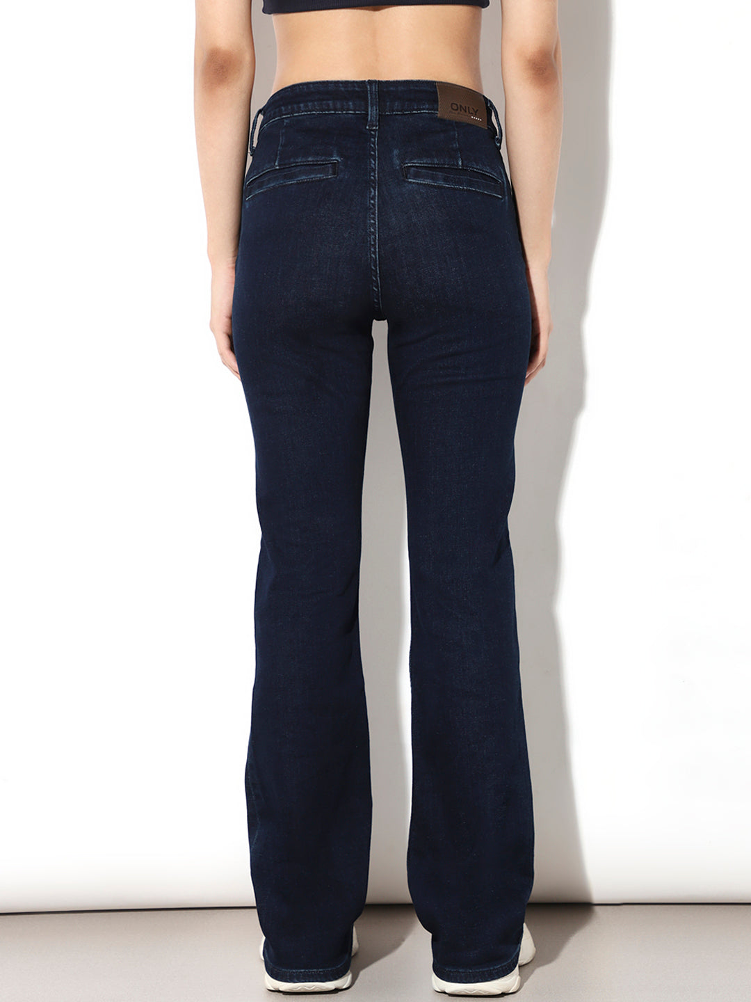 Dark Blue High Rise Flared Jeans