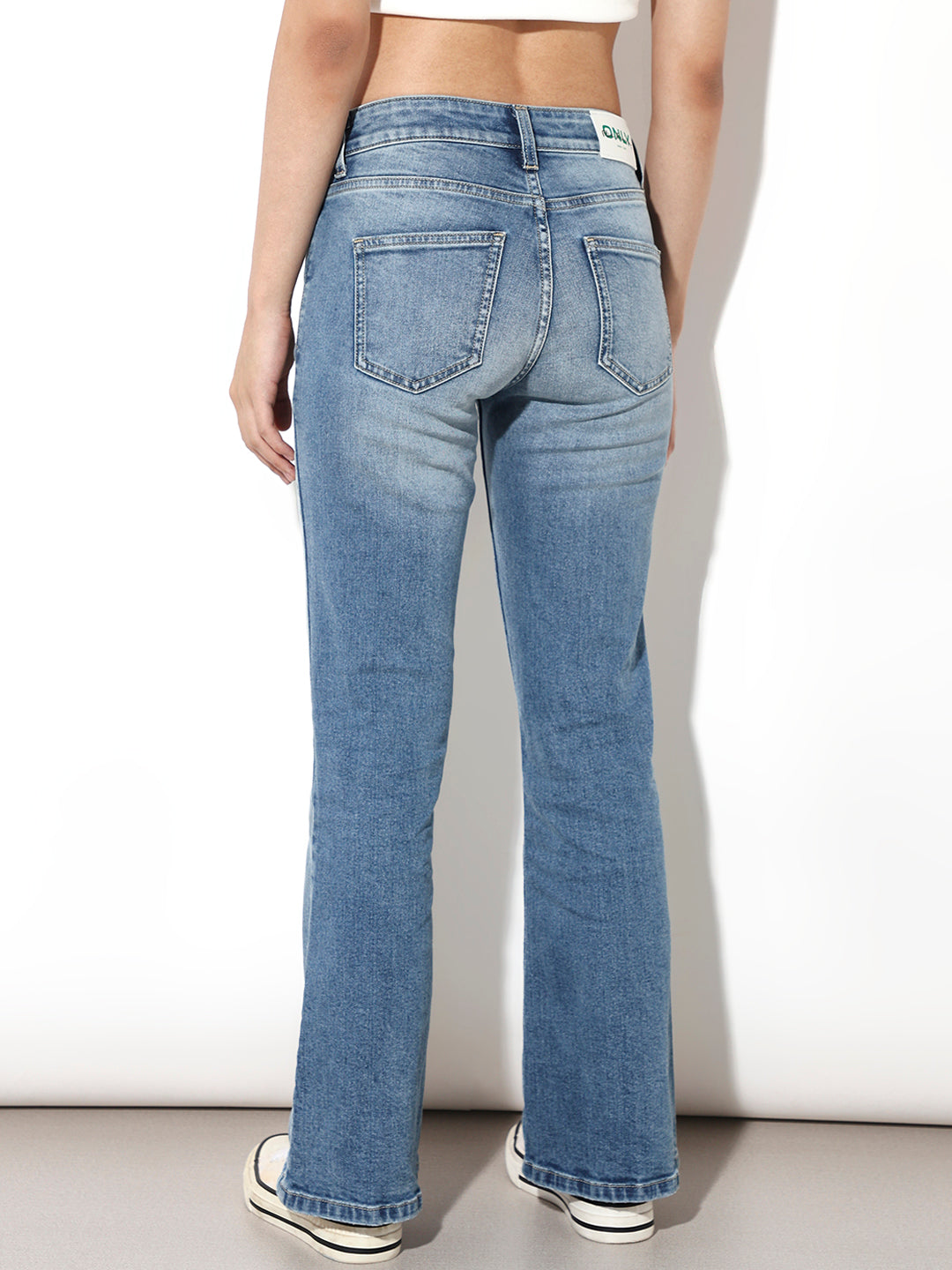 Blue High Rise Flared Jeans