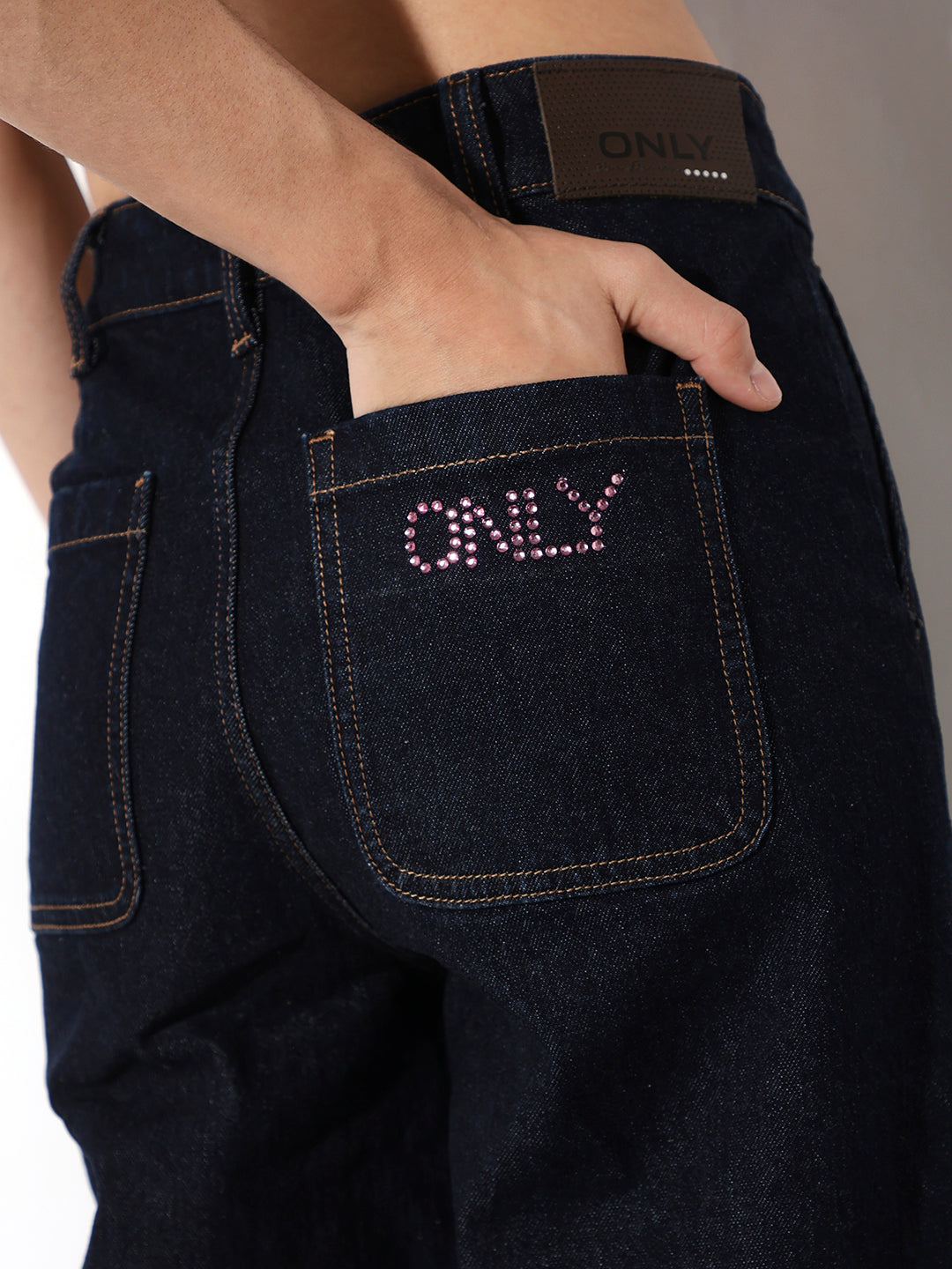 Dark Blue High Rise Wide Leg Jeans