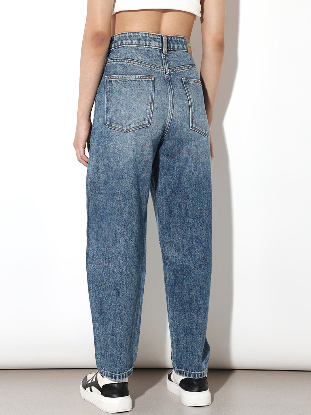 Blue Worn Out Slouchy Fit Jeans