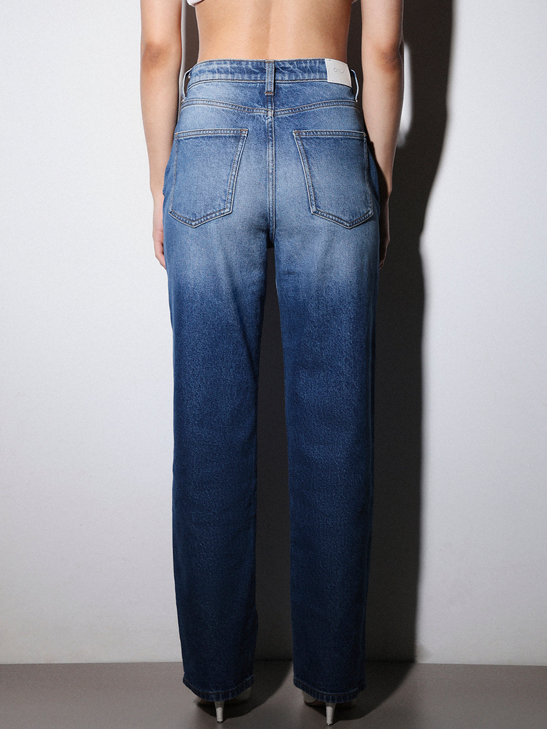 STUDIO Pearl Detail Straight Fit Jeans