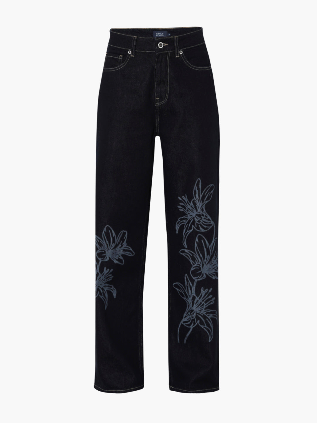 Dark Blue High Rise Straight Fit Jeans
