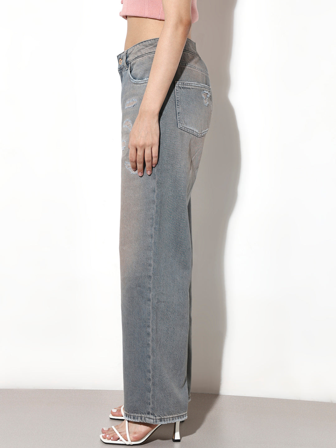 Light Blue High Rise Straight Jeans