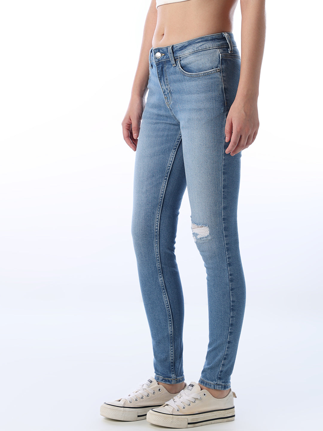 Light Blue Distressed Skinny Jeans