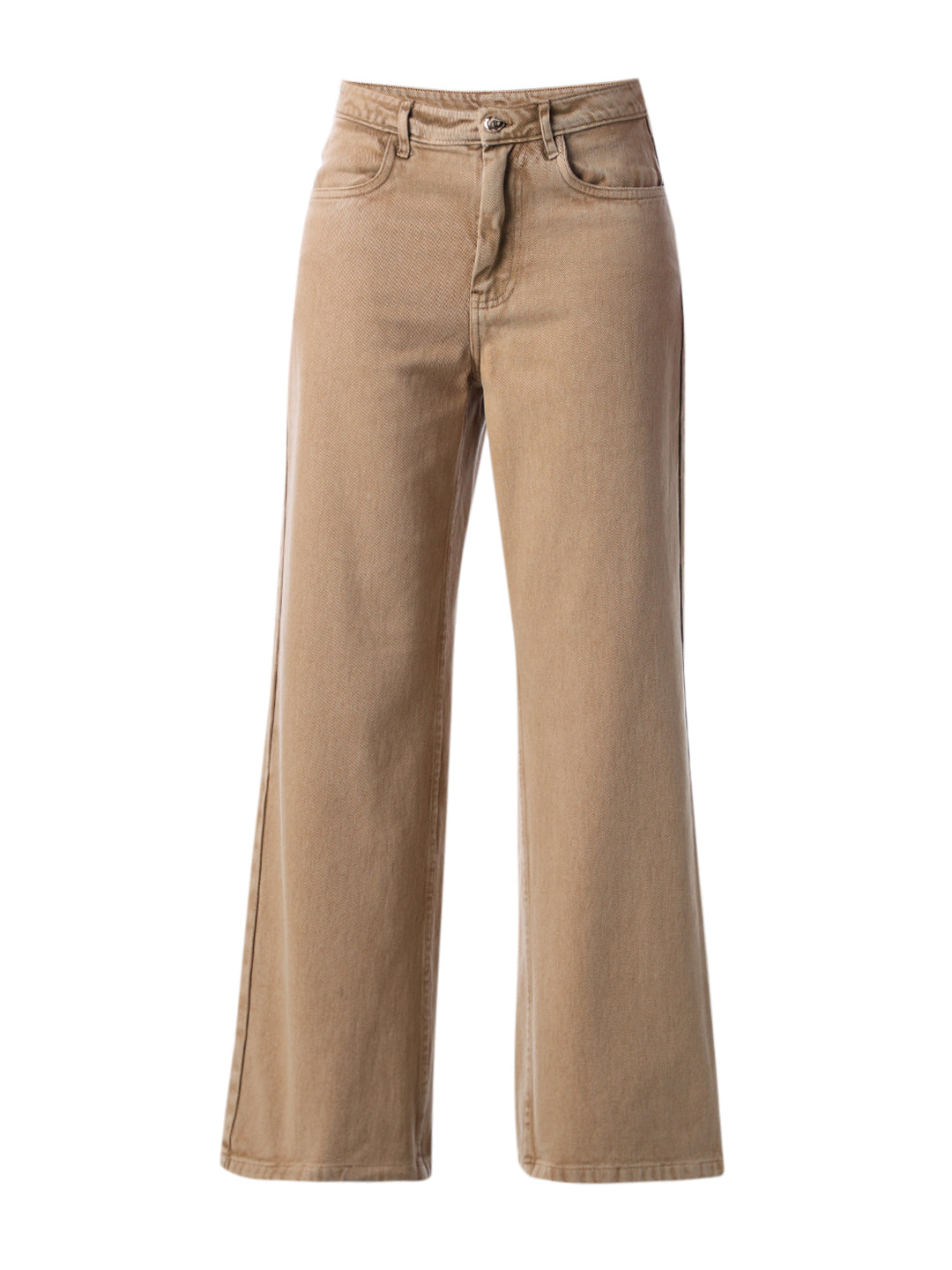 Brown High Rise Wide Leg Jeans