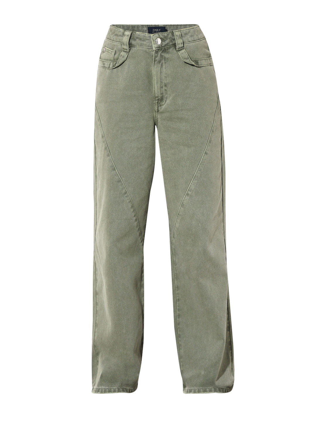 Green High Rise Wide Jeans