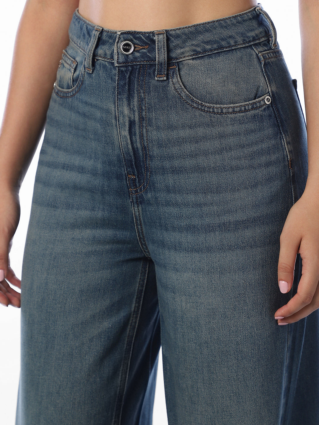 Light Blue High Rise Wide Leg Jeans