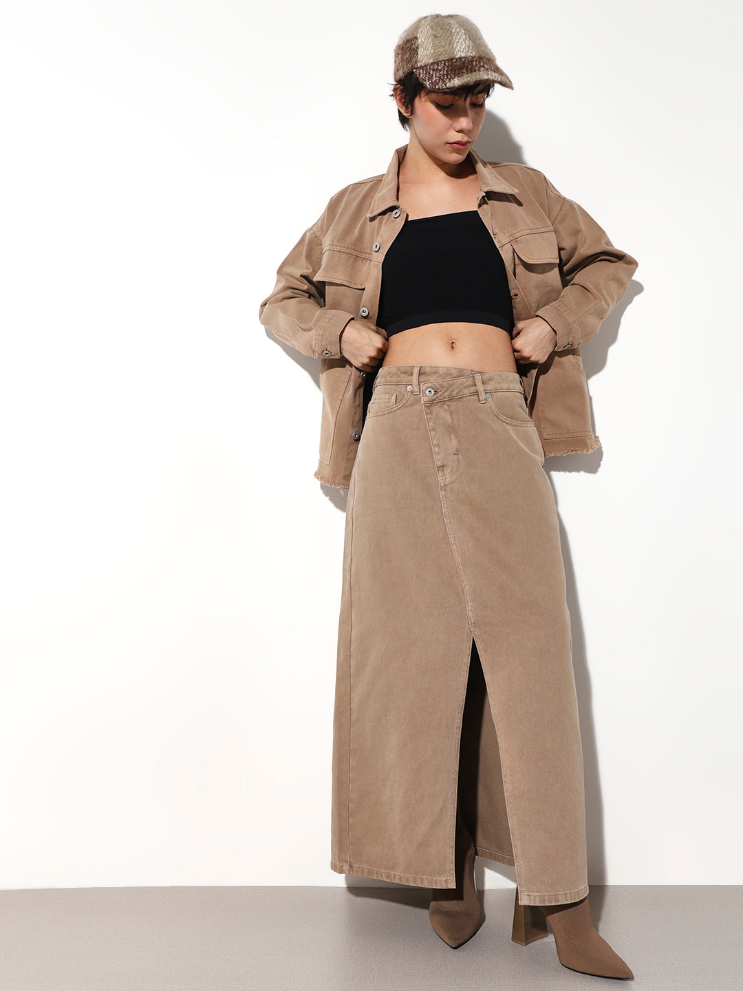 High Rise Denim Skirt