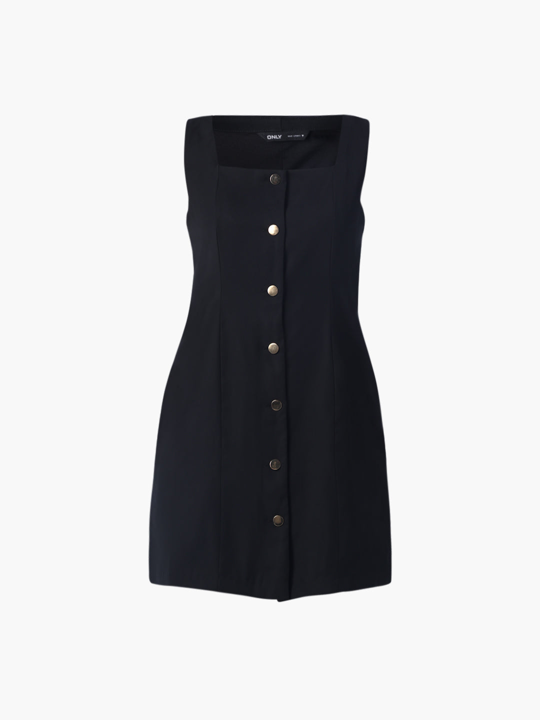 Square Neck Button Mini Dress