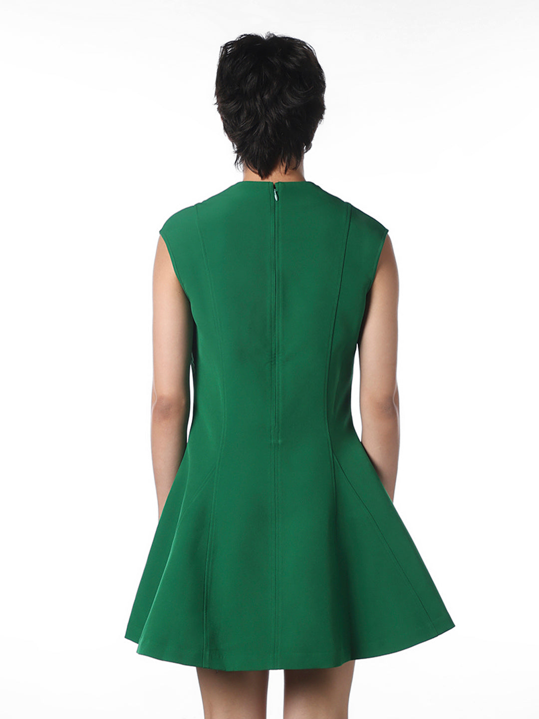 Green Flared Short Dress