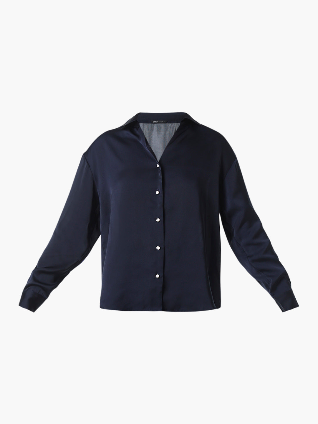 Navy Blue Satin Shirt