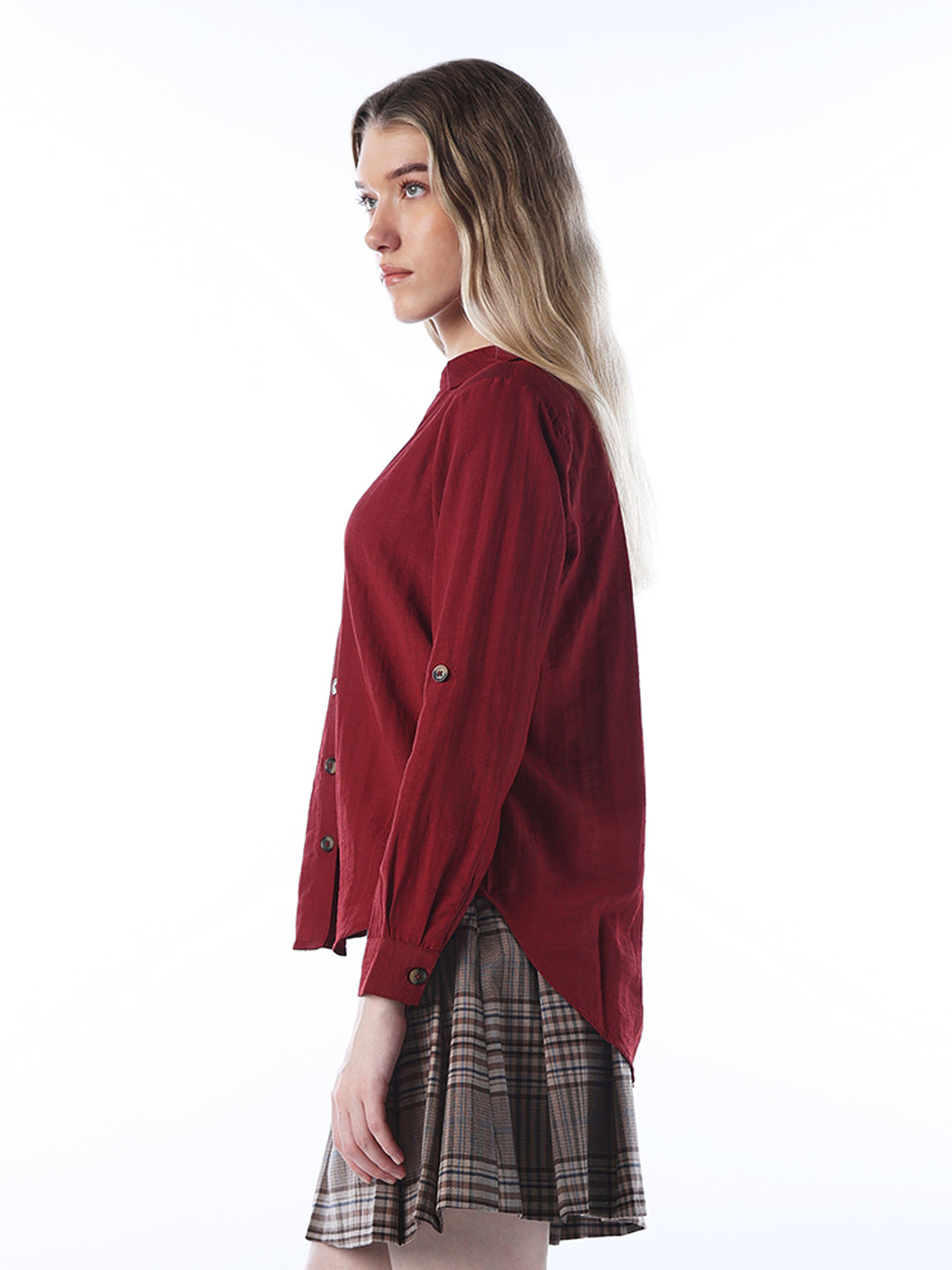 V-neck Shirt - Maroon