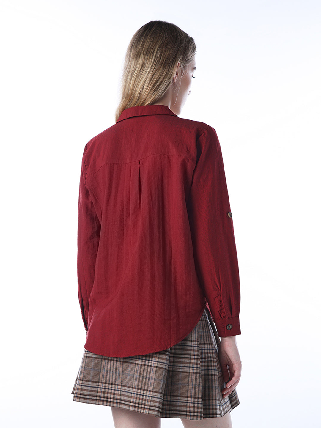 V-neck Shirt - Maroon