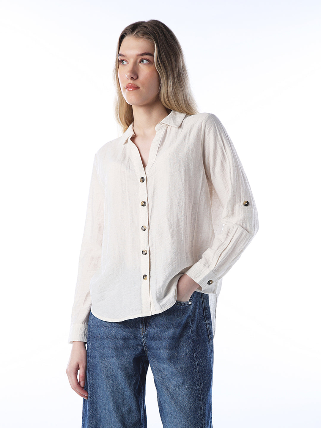 V-neck Shirt - White