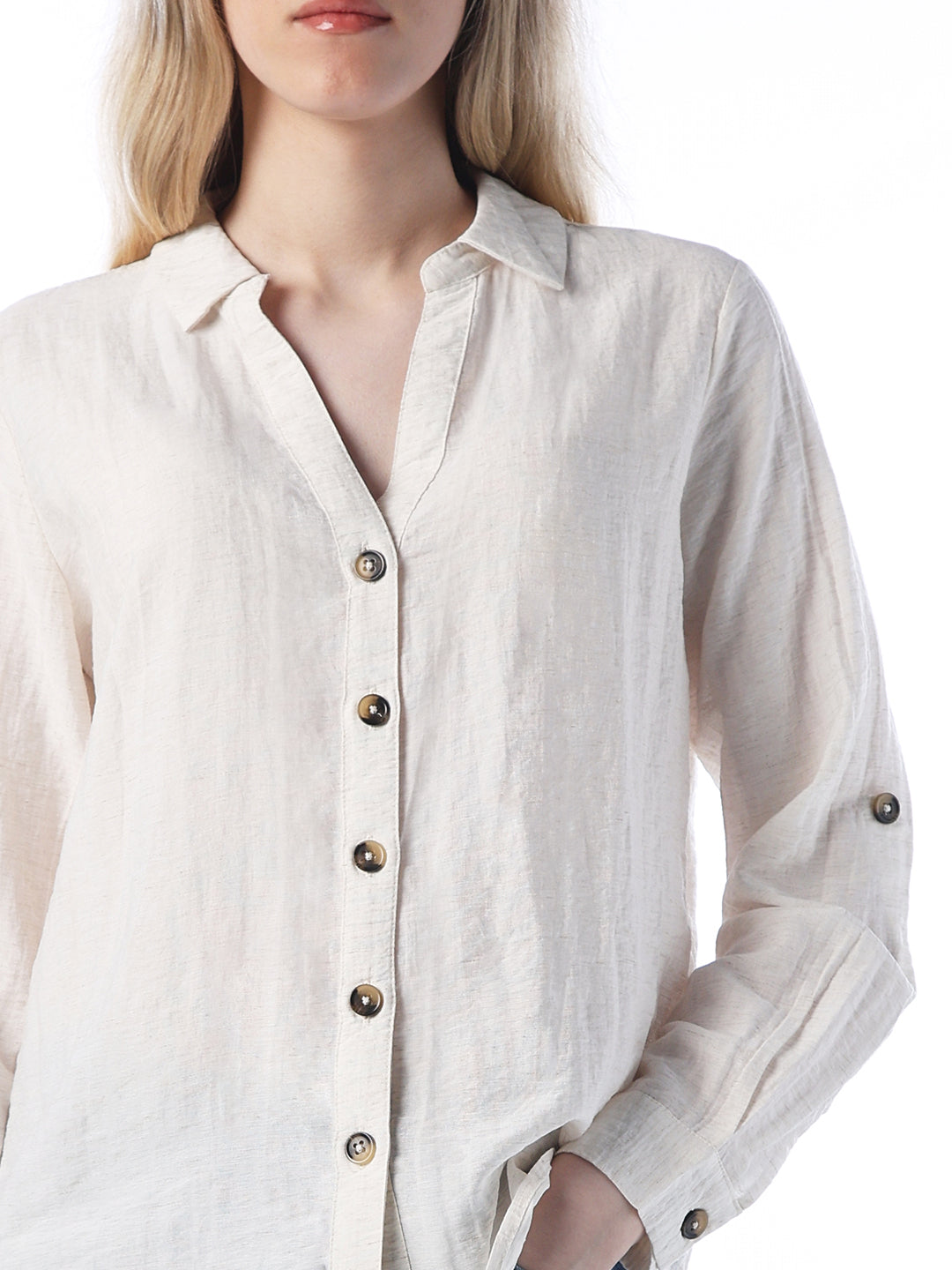 V-neck Shirt - White