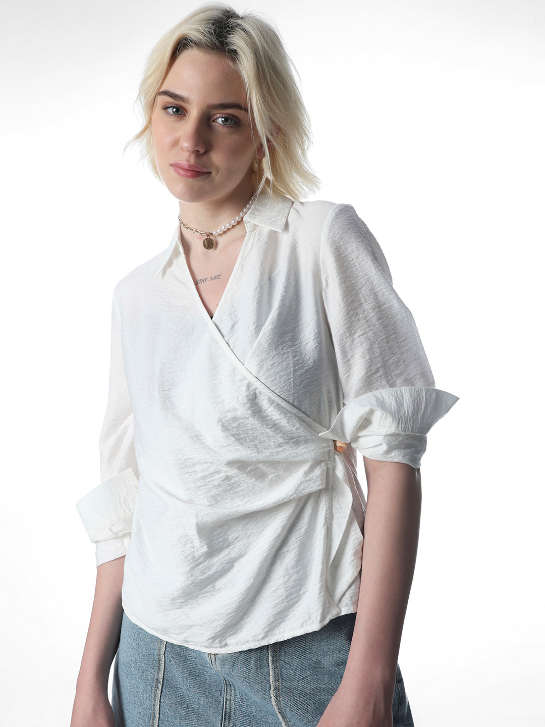 White Wrap Shirt