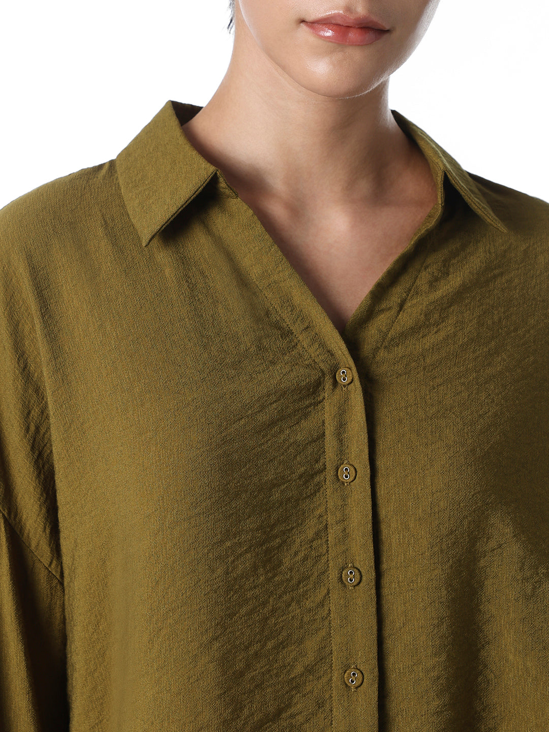 Olive Drop Shoulder Shirt