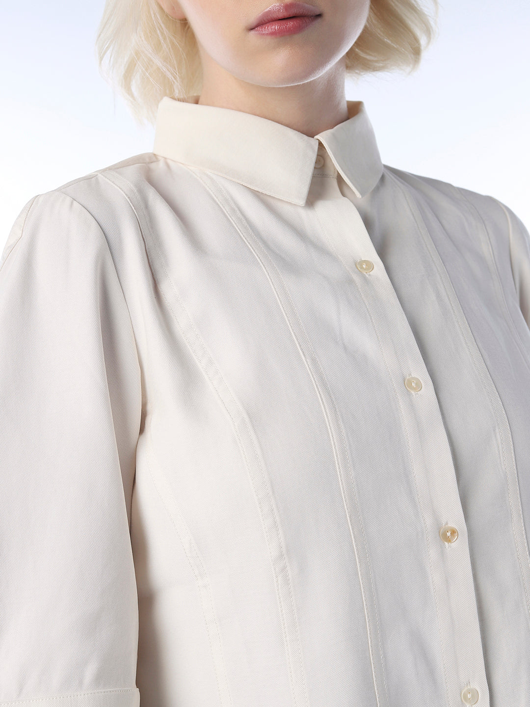 Pleated Puff Sleeves Shirt