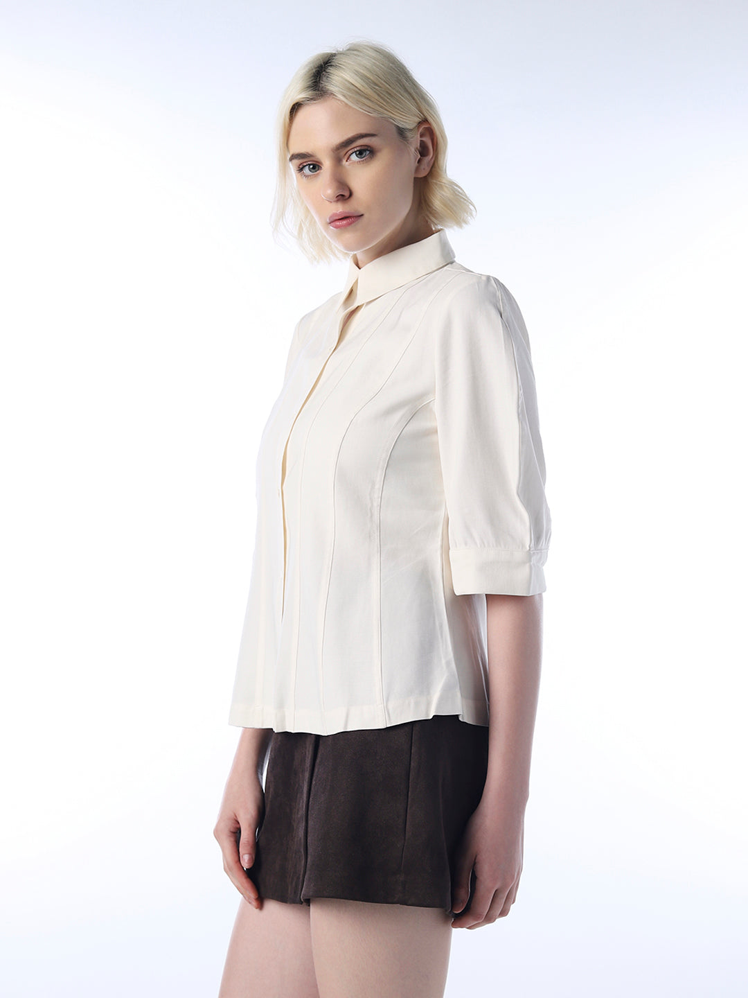 Pleated Puff Sleeves Shirt