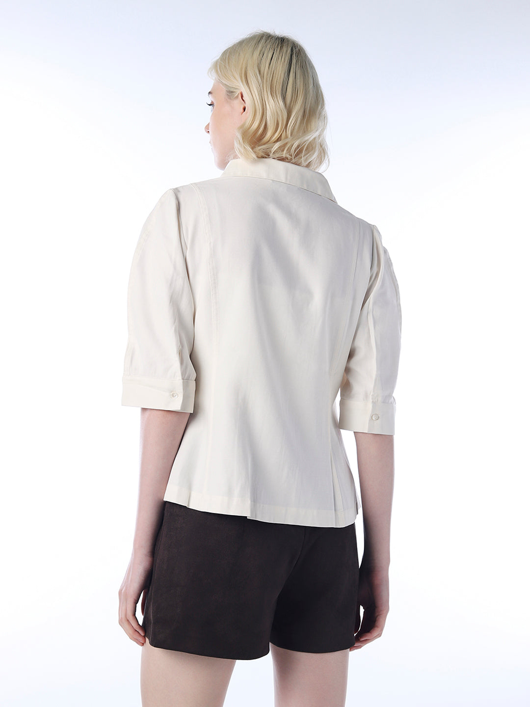 Pleated Puff Sleeves Shirt