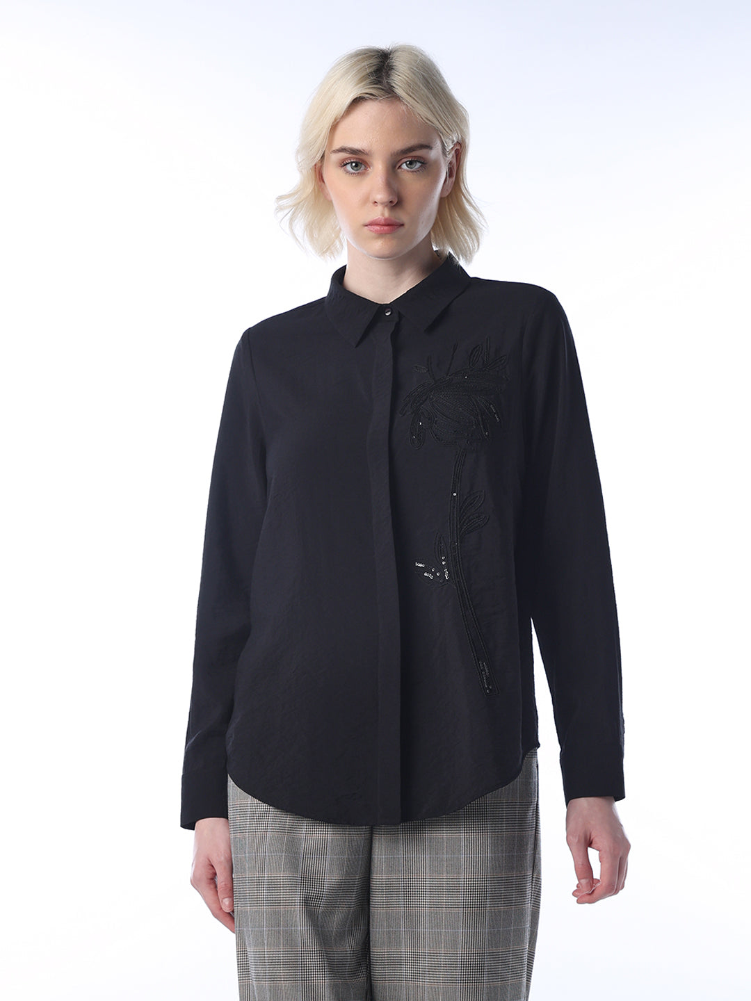 Rhinestone Embellished Shirt