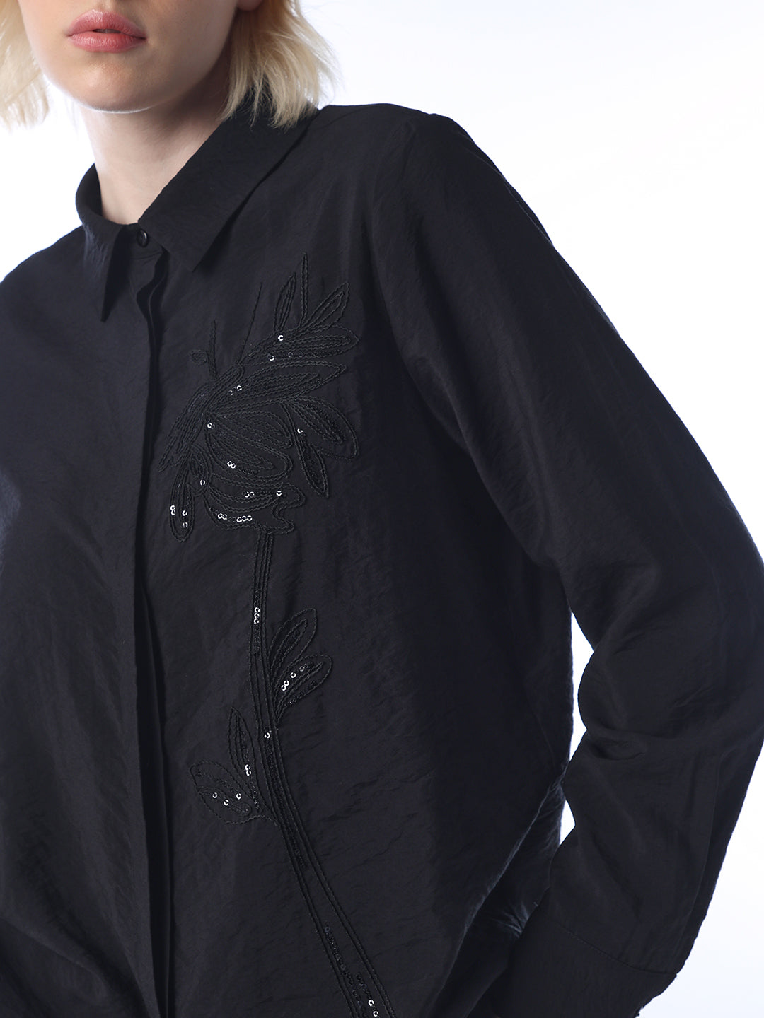 Rhinestone Embellished Shirt