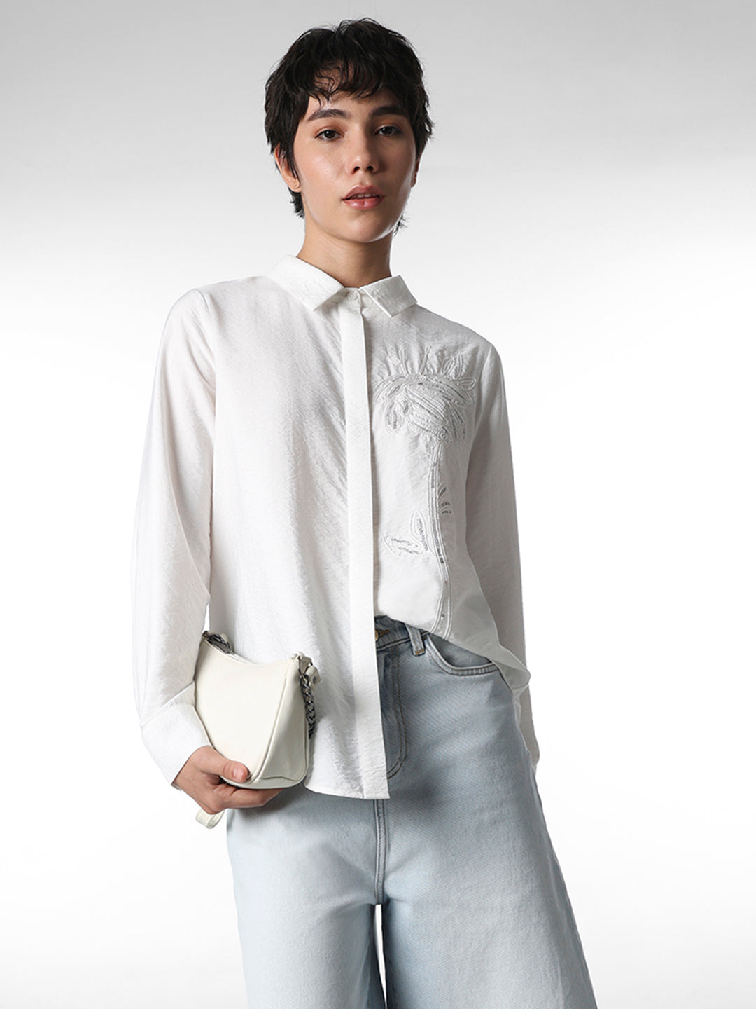 White Textured Shirt